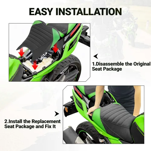 Miniatura 8 de Almohadilla de Asiento para Motocicleta Delantero Conductor Trasero Pasajero para Kawasaki Ninja400 Z400 2018 2019 2020 2021 2022 2023 2024 2025