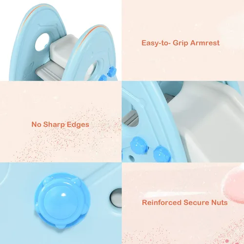 Miniatura 4 de BABY JOY Tobogán para niños, juego independiente de mini tobogán escalador para uso en interiores y exteriores, juego de juguete para niños