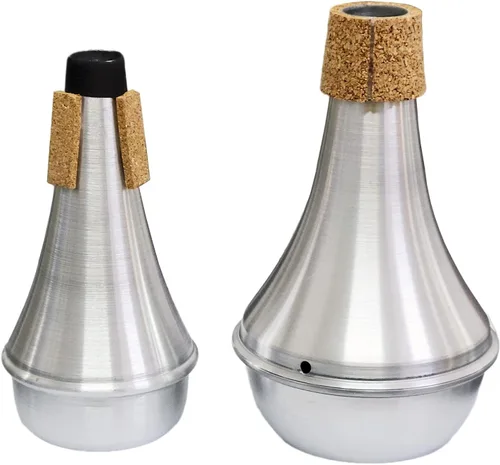 Miniatura 2 de Silenciador de práctica de latón, trompeta de aluminio, corcho, instrumento musical, parte (2 piezas (mudo+silenciador))