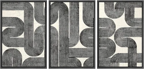 Miniatura 154 de SIGNWIN Lienzo enmarcado para pared, juego de arte abstracto de serenidad costera, ilustraciones abstractas junto al mar, arte moderno, decorativo