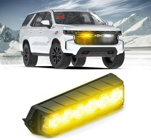 Miniatura 5 de Feniex Industries: Luces de advertencia LED profesionales de montaje en superficie Fusion-S (ámbar) para obras públicas y camiones de remolque