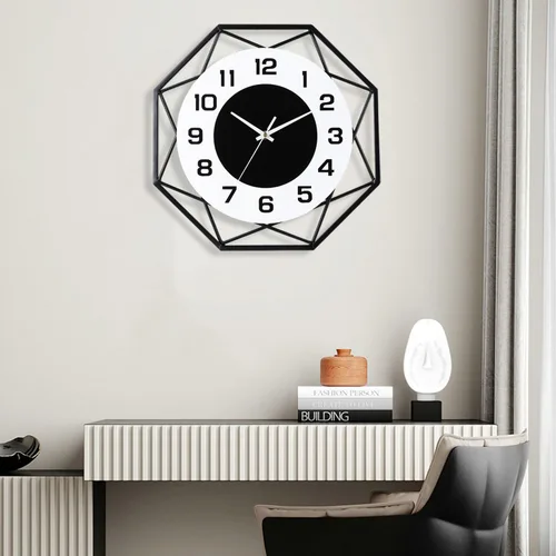 Miniatura 6 de Dankeit Reloj de pared decorativo de 13 pulgadas, cuarzo silencioso de calidad sin tictac, funciona con pilas, grande para sala de estar, cocina, 697