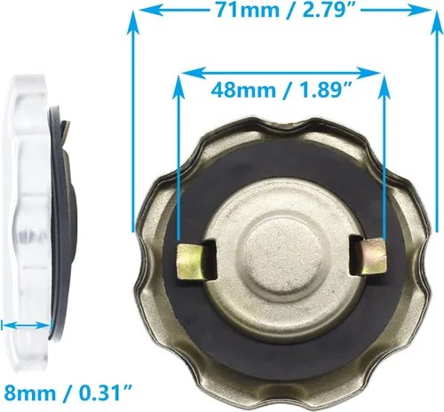 Miniatura 2 de Tapa de Tanque de Combustible de Gas de Metal con Acabado Cromado para GX160 GX200 GX240 GX270 GX340 GX390 5.5HP 6.5HP Motores de Motores, Motos