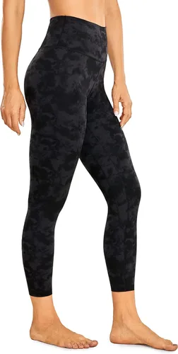 CRZ YOGA Women's Naked Feeling Soft Yoga Leggings 21 Inches - Yoga Capris High Waisted Workout Pants Yoga Crop