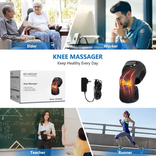 Miniatura 7 de CINCOM Masajeador de rodilla con calor, rodillera de compresión de aire para artritis y alivio del dolor, almohadilla térmica eléctrica