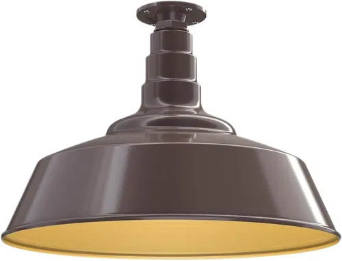 Miniatura 19 de Steel Lighting Co. Manhattan Warehouse Light Lámpara colgante montada en el techo Cúpula de 20 pulgadas Montaje al ras Luz de granero