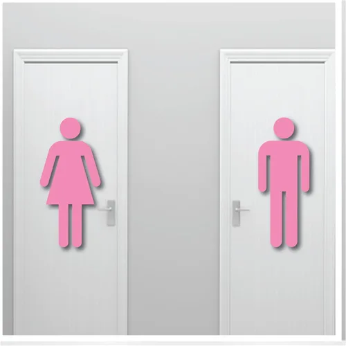 Miniatura 6 de Letrero grande de 20 pulgadas de alto para pared de hombre y mujer, adhesivo fuerte seguro para pared, diseño artístico mural para baño, baño, baño