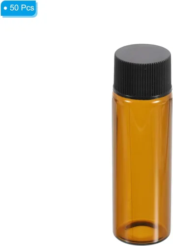 Miniatura 3 de PATIKIL Botella de almacenamiento multimedia de 0.5 fl oz, paquete de 50 botellas de vidrio con tapa de rosca de plástico para laboratorio en casa