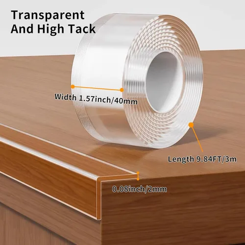 Miniatura 2 de 1.57 pulgadas x 9.84 pies, protector de esquina para bebé, tira protectora de borde transparente, cinta protectora de borde afilado, protectores
