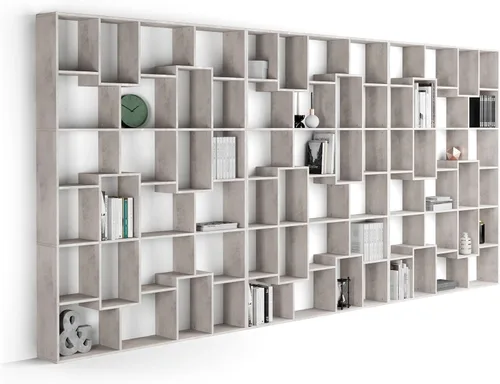 Miniatura 43 de Mobili Fiver, Iacopo XS Estantería con puertas de panel (63.31 x 31.5 pulgadas), color negro Ashwood, Made in Italy