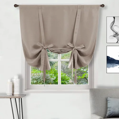 Miniatura 59 de DWCN Cortinas Opacas - Persiana Enrollable con Lazos para Ventana, Aislamiento Térmico, Oscurecimiento de Habitación, Cortinas con Bolsillo
