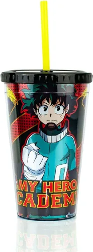 Everenty Taza de plástico My Hero Academia | Mercancía de anime y manga con licencia | 16 onzas de plástico sin BPA | Perfecto para el hogar, la