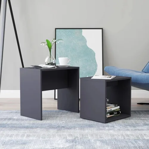 Miniatura 6 de Mesa auxiliar, mesa de centro cuadrada adecuada para sala de estar, oficina, balcón, estudio, juego de sala de estar familiar, roble Sonoma de 18.9