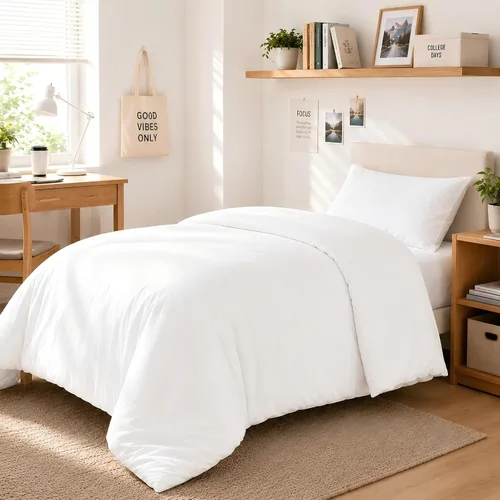 Miniatura 26 de Juego de edredón Beige de weigelia, estilo bohemio, tamaño individual, con edredón en crema y 1 funda de almohada - Juego de cama suave y ligero