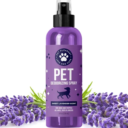 Spray desodorizante de aceite de lavanda para perros y cachorros malolientes y spray calmante con aceite esencial de lavanda, desodorante para