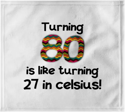 3dRose Turning 80 is Like Turning 27 in Celsius - Humorous 80th Birthday Gift 11x12 Wash Cloth for Face and Body