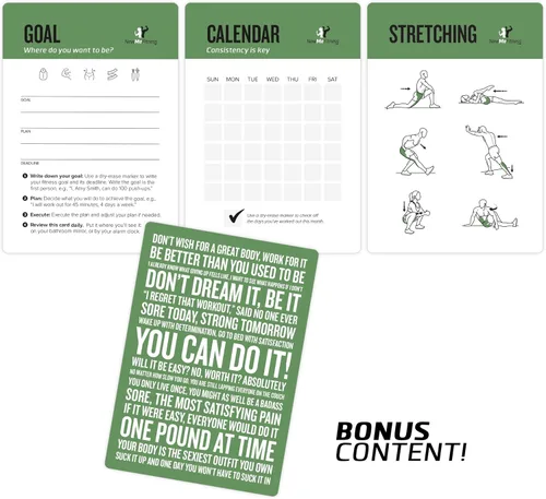 Miniatura 6 de NewMe Fitness Tarjetas de entrenamiento con bandas de resistencia – Baraja de instrucciones de entrenamiento para mujeres y hombres, guía de fitness