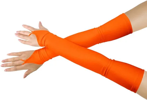 Miniatura 6 de Shinningstar Guantes largos de elastano elástico sin dedos sobre el codo para niñas y niños adultos