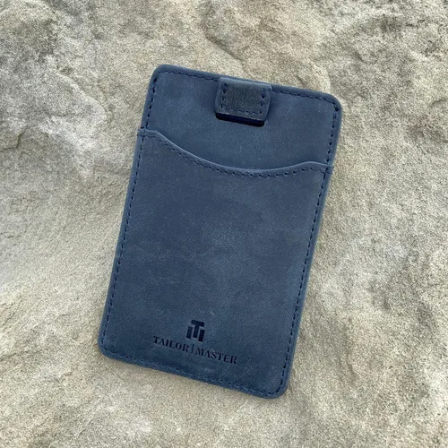 Miniatura 5 de Tailor Master Tarjetero para Tesla Model 3 X Y Slim Minimalista Tarjetero Bloqueo RFID, Azul marino