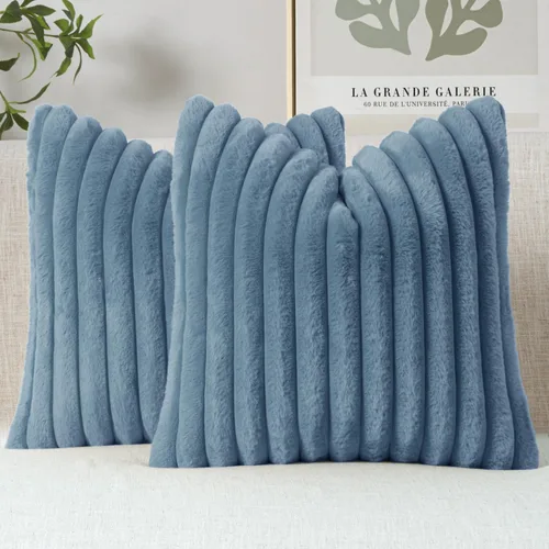 Miniatura 18 de MIULEE Juego de 2 fundas de almohada decorativas de piel sintética de 16 x 16 pulgadas, decoración moderna de primavera para el hogar, almohadas
