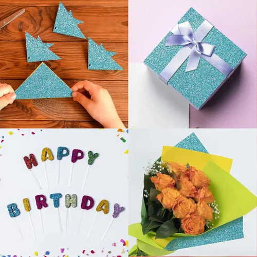Miniatura 6 de Papel de cartulina con purpurina, 20 hojas de cartulina con purpurina adhesiva, paquete de papel A4, autoadhesivo, 8.2 x 11.6 pulgadas, papel