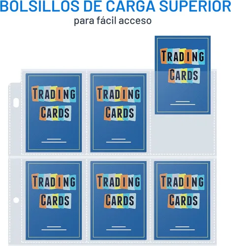 Miniatura 3 de 36 paquetes de 9 bolsillos protectores de página, fundas para tarjetas de intercambio de doble cara Sooez para carpeta de 3 anillas, soporte