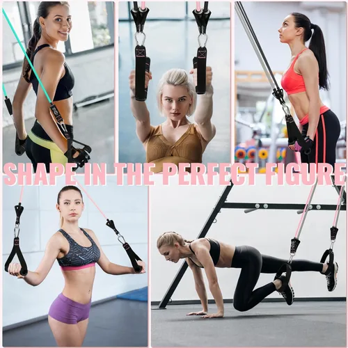 Miniatura 6 de Aihoye Bandas de resistencia para entrenamiento, bandas de ejercicio con asas, bandas elásticas para ejercicio, bandas de entrenamiento con anclajes