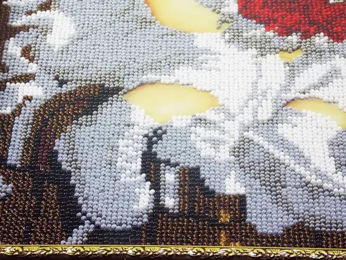Miniatura 5 de Handmade Gift for Twins sister brother Bead embroidery wall decor seed stitch picture for nursery