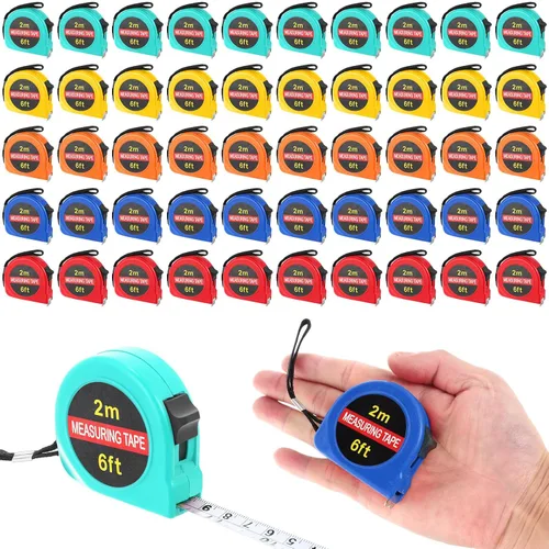 Miniatura 9 de Copkim 50 Piezas de 6 Pies de Cinta Métrica Mini Retráctil a Granel Cinta de Medición Pequeña Tamaño de Bolsillo Herramienta de Medición