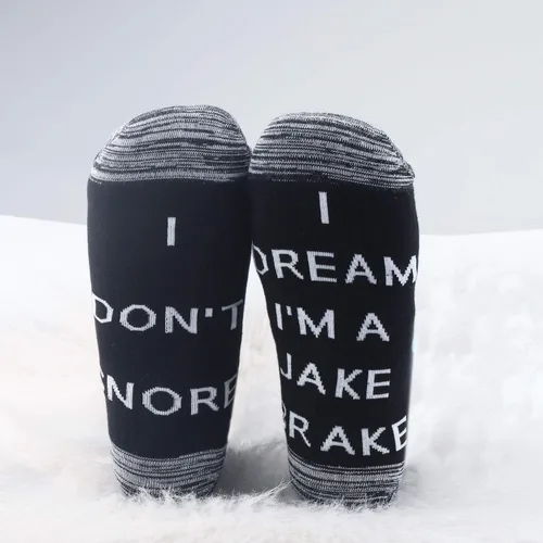 Miniatura 3 de JXGZSO 2 pares de calcetines de camionero de regalo para camión volquete I Don't Snore I Dream I'm a Jake Brake Socks regalo para semi conductor