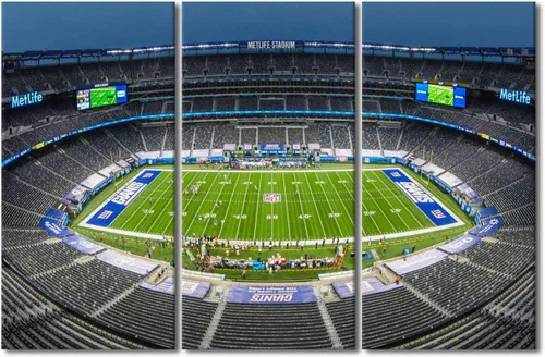 Miniatura 46 de 3 piezas de arte de pared deportivo del equipo de fútbol de los Vikings de Estados Unidos, pinturas de estadios deportivos Minnesota, Estados