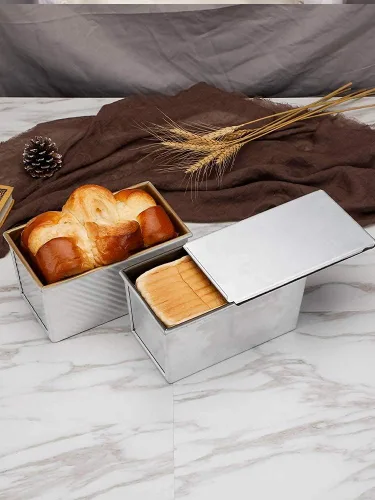 Miniatura 6 de Pullman - Molde para pan con tapa, de acero aluminiado, molde para pan Pullman de grado comercial, antiadherente, con tapa (13 x 4.3 x 4.8 pulgadas)