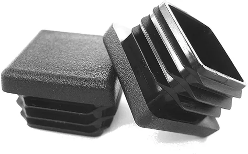 Miniatura 16 de Prescott Plastics Tapones de agujero de plástico acanalado de perímetro exterior de 1/2 pulgada (0.500 in), tapas cuadradas de tubo de metal negro
