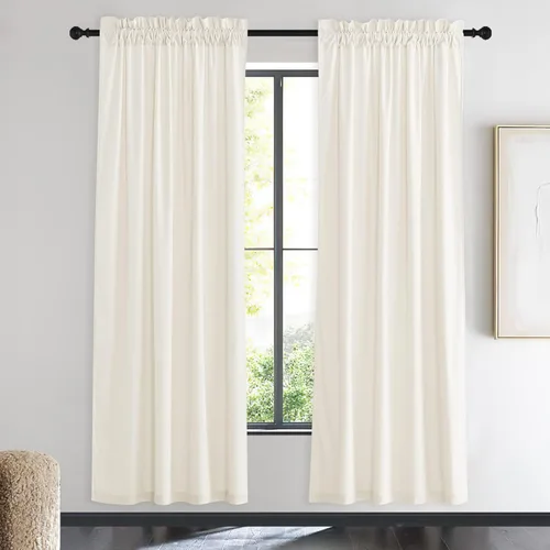 Miniatura 111 de NICETOWN Cortinas opacas de terciopelo extralargas negras de 120 pulgadas de largo para telón de fondo, cortinas de terciopelo con aislamiento Serie