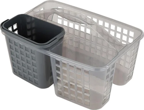 Bath Bliss 2 en 1 portátil, organizador de ducha y baño para champú, acondicionador, jabón y cosméticos, en bolsa de baño gris (26118-GRIS)