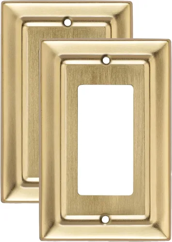 Miniatura 10 de Monarch Abode Placa de cubierta de interruptor de luz basculante – 4 placas de pared blancas decorativas arquitectónicas para tomacorrientes, placas