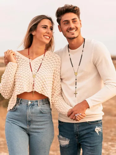 Miniatura 4 de FaithHeart Collar de cruz de rosario cristiano para mujeres y hombres, acero inoxidable para orar rosario en Y, caja de regalo