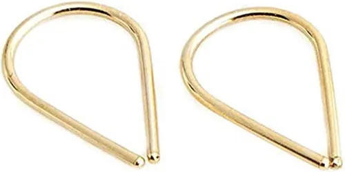 Miniatura 36 de Aretes pequeños de plata de ley 21 GA de 0.472 in con gancho de arco de herradura