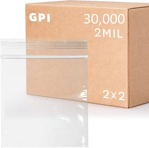 Miniatura 29 de GPI - Paquete de 100 bolsas de plástico transparente con cremallera de 1 x 1 pulgada de grosor, bolsas de plástico transparente con cierre
