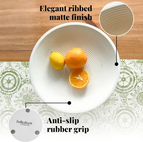 Miniatura 4 de Folkulture Frutero de madera para encimera de cocina Cesta grande de frutas de plátano ecológica de 12 pulgadas para cocina Tazón de madera