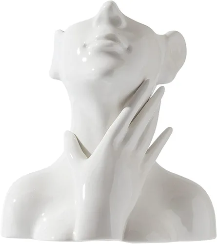 Miniatura 13 de Jarrón de cerámica con forma de mujer, ideal para decoración de estante, moderno florero para decoración de mesa, florero pequeño de granja