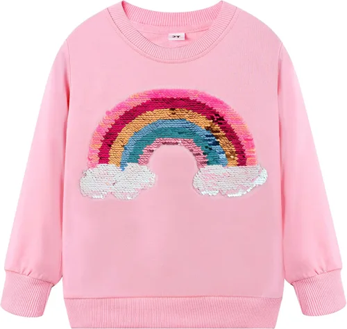 Miniatura 92 de Sudaderas para niñas pequeñas, cuello redondo, sin botones, de manga larga, para invierno, casual, ropa 2T-7T, Dinosaurio