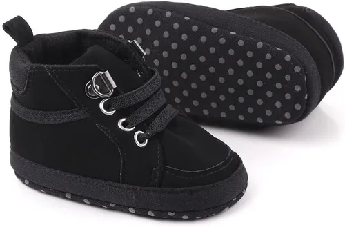 Miniatura 2 de Sekantrol Zapatos de cuna para recién nacidos, para niños y niñas, suela de goma suave, zapatos para bebés, zapatos deportivos de moda de caña alta