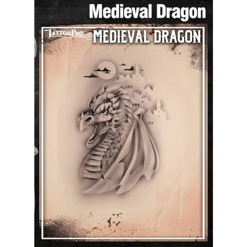 Miniatura 2 de Tattoo Pro Stencils Serie 3 - Dragón medieval