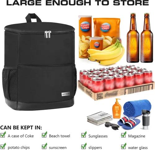 Miniatura 3 de Mochila Nevera Aislada para Exteriores - Mochila Nevera a Prueba de Fugas 30 Latas, Bolsa Nevera Impermeable Ligera para Retención de Calor/Frío