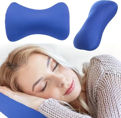 Miniatura 5 de Microbead - Almohada de viaje de 15 x 8 pulgadas para dormir de lado, almohadas de microcuentas, diseño ergonómico extra suave, cojín de apoyo