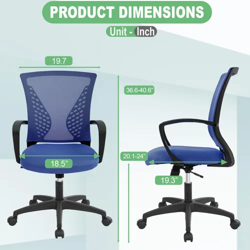 Miniatura 3 de Silla de escritorio de oficina, silla ergonómica para juegos de computadora con ruedas giratorias de 360 grados, sillas de escritorio de oficina