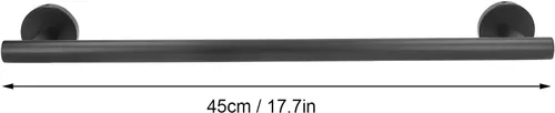 Miniatura 2 de Toallero para baño, toallero de acero inoxidable 304, toallero negro mate de 17.7 in, toallero de barra simple y elegante para baño, cocina