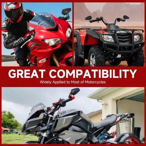 Miniatura 8 de Rich Choices Universal Espejos Retrovisores Negros para Motocicleta de 22mm 7/8'' de Extremo de Manillar GROM MSX125 CB500F Z125 pro Z650 Z750 Z800