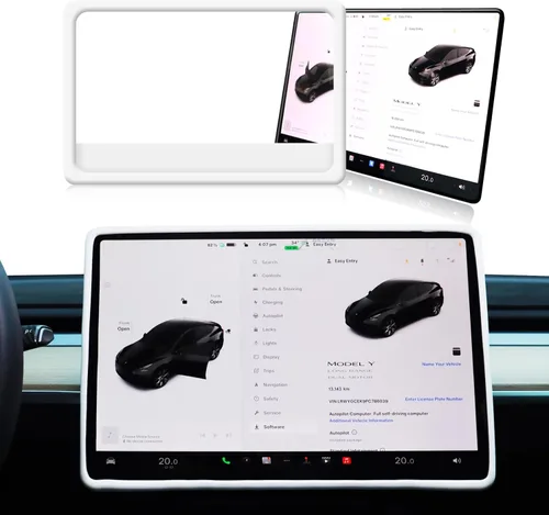 Miniatura 6 de Rislobx Protector de pantalla para Tesla Model 3/Y, accesorios con marco inferior ampliado, protección de pantalla de consola central de silicona